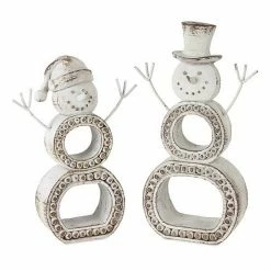Melrose Cut Out Snowman Table Decor 2-piece Set
