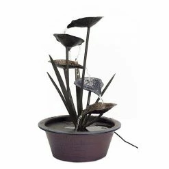 Melrose Artificial Lotus Leaf Indoor / Outdoor Water Fountain Floor Decor