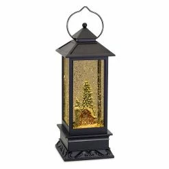 Melrose LED Barn Christmas Snow Globe Lantern Table Decor