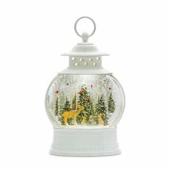 Melrose Snow Globe Lantern With Deer