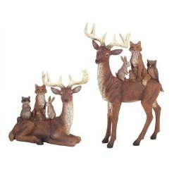 Melrose Artificial Woodland Friends Table Decor 2-piece Set
