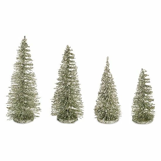 Melrose Glitter Bottle Brush Christmas Tree Table Decor 16-piece Set 3 Melrose Glitter Bottle Brush Christmas Tree Table Decor 16-piece Set