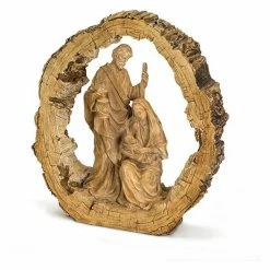 Melrose Holy Family Faux Wood Christmas Table Decor