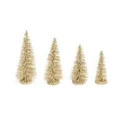 Melrose Bottle Brush Gold Finish Christmas Tree Table Decor 16-piece Set