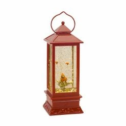 Melrose Light-Up Cardinal Snow Globe Lantern Table Decor