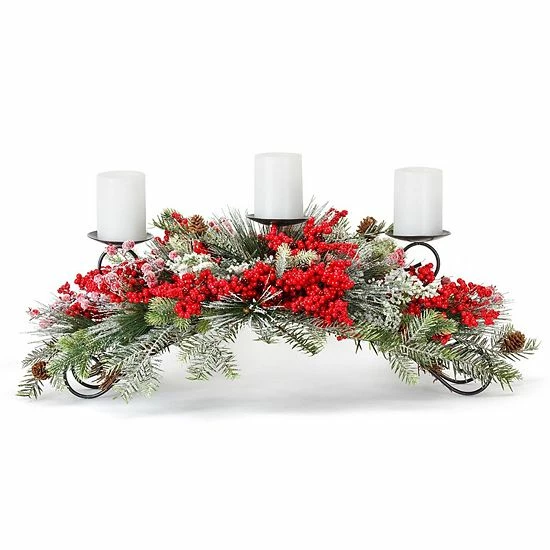 Melrose Artificial Pine & Berry Centerpiece 3 Melrose Artificial Pine & Berry Centerpiece