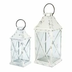 Melrose Rustic Lantern Floor Decor 2-piece Set
