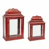 Melrose Red Lantern Floor Decor 2-piece Set