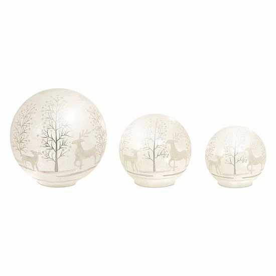 Melrose Deer & Tree Globe 3-pc. Set 3 Melrose Deer & Tree Globe 3-pc. Set