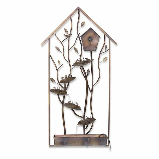 Melrose Bird House Indoor / Outdoor Water Fountain Wall Decor 3 Melrose Bird House Indoor / Outdoor Water Fountain Wall Decor