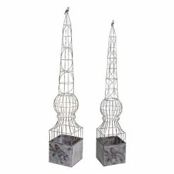 Melrose Obelisk Bird Floor Decor 2-piece Set