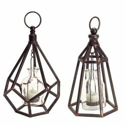 Melrose Geometric Table Lantern 2-piece Set