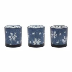 Melrose Snowflake Votive Candle Holder Table Decor 3-piece Set