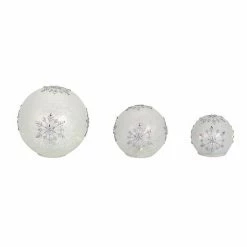 Melrose LED Snowflake Globe Table Decor 3-piece Set