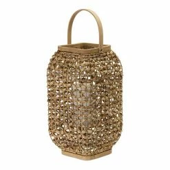 Melrose Wicker Medium Lantern Floor Decor