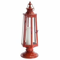 Melrose Tapered Pedestal Lantern Floor Decor