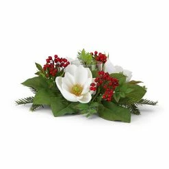 Melrose Artificial Pine & Magnolia Candle Holder