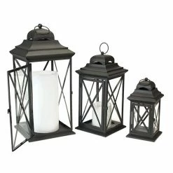 Melrose X-Frame Lantern Floor Decor 3-piece Set